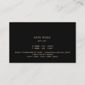 ブラック金ゴールドダイヤモンドファッションスタイリスト結晶 名刺 (裏面)