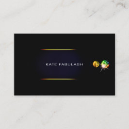 ブラック金ゴールドダイヤモンドファッションスタイリスト結晶VIP 名刺