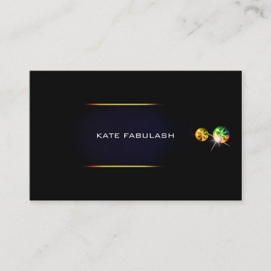 ブラック金ゴールドダイヤモンドファッションスタイリスト結晶VIP 名刺 (正面)