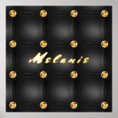 ブラック金ゴールドダイヤモンドフォイルプリントポスター名前をカスタムする 箔ポスター (正面)