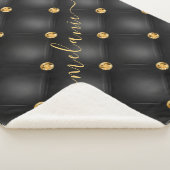 ブラック金ゴールドダイヤモンド名前をカスタムするシェルパブランケット シェルパブランケット (3/4)