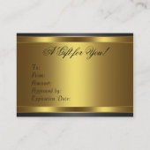 ブラック金ゴールドダイヤモンド金ゴールドギフト証明書 割引カード (裏面)