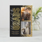 ブラック金ゴールドダブル卒業ディナー 招待状 (スタンド正面)