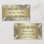 ブラック金ゴールドダマスクの名刺 名刺 (正面/裏面)