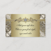 ブラック金ゴールドダマスクの名刺 名刺 (裏面)