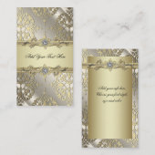 ブラック金ゴールドダマスクの名刺 名刺 (正面/裏面)