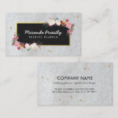 ブラック金ゴールドダマスクハンドメイド紙ウェディングプランナー 名刺 (正面/裏面)