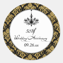 ブラック金ゴールドダマスク50周年記念ステッカー2