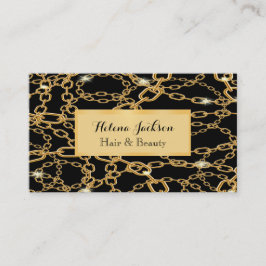 ブラック金ゴールドチェーン高級ジュエリークラシック 名刺