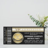 ブラック金ゴールドチケット30th誕生日パーティの招待状 招待状 (スタンド正面)