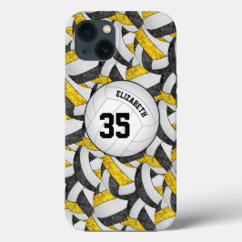 ブラック金ゴールドチームのスピリットギフトガールズバレーボール iPhone 13ケース