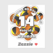 ブラック金ゴールドチームの色バスケットボールのキッズチーム名 シール (シート)