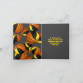 ブラック金ゴールドチームカラーバスケット子供の誕生日 カード (内部)