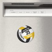 ブラック金ゴールドチームカラー男子ガールバレーボール マグネット (インサイチュ (食洗機))