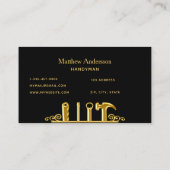 ブラック金ゴールドツールのホーム修理業者 名刺 (裏面)