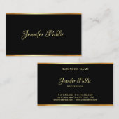 ブラック金ゴールドテンプレートプロフェッショナルタイポグラフィスクリプト 名刺 (正面/裏面)