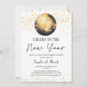 ブラック金ゴールドディスコボール応援新年イブパーティー 招待状 (正面)