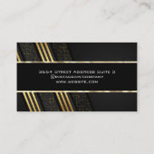 ブラック金ゴールドトストライプのリムとメタル 名刺 (裏面)