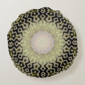 ブラック金ゴールドトバルグラム名前をカスタムするモノグラム ラウンドクッション (裏面)