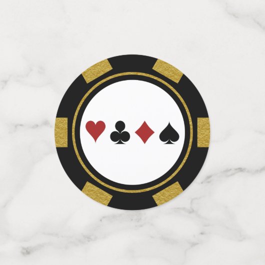 ブラック金ゴールドトランプのポーカーチップラスベガス誕生日 コンフェッティ (スモール正面)