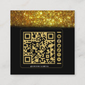 ブラック金ゴールドトレーナーソーシャルメディアの名刺 スクエア名刺 (裏面)
