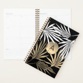 ブラック金ゴールドトロピカルパーム離れイニシャル プランナー手帳 (ディスプレー)