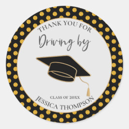 ブラック金ゴールドドット2023年卒業のクラス別ドライブ ラウンドシール