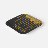 ブラック金ゴールドドリップヘブライ語シャナトワロシュハサナ ペーパープレート (傾斜あり)