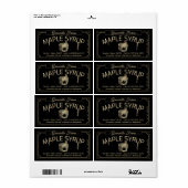 ブラック金ゴールドドリップメープルシロップファンシー縁どバケツ ラベル (フルシート)