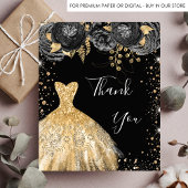 ブラック金ゴールドドレスフローラ誕生日感謝していあなた