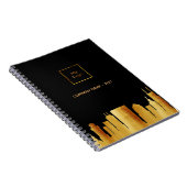 ブラック金ゴールドナッシュビルのスカイラインビジネスロゴ ノートブック (右側)