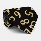 ブラック金ゴールドナンバーズラグジュアリーパターンシック会計士 ネクタイ (ロール)