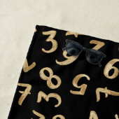 ブラック金ゴールドナンバーズラグジュアリーパターンシック会計士 ビーチタオル (インサイチュ)