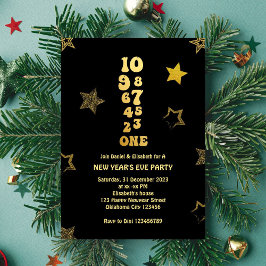 ブラック金ゴールドニューイヤーイーブカウントダウンパーティー 招待状