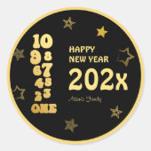ブラック金ゴールドニューイヤーズ ラウンドシール (正面)