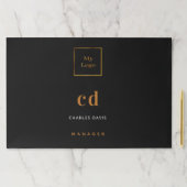 ブラック金ゴールドネームのビジネスロゴデスク ペーパーパッド (インサイチュ)