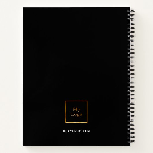 ブラック金ゴールドネームイニシャル写真ビジネス2022 ノートブック (裏面)