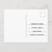 ブラック金ゴールドノート差出人住所RSVPカード ポストカード (裏面)