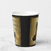 ブラック金ゴールドハイヒールシューズ誕生日紙カップ 紙コップ (左)