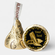 ブラック金ゴールドハイヒールシューハーシーキス