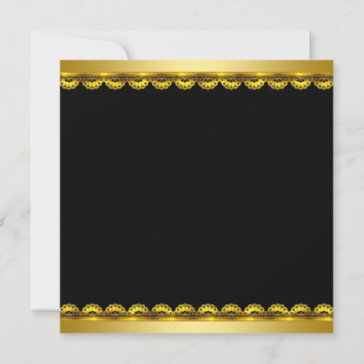 ブラック金ゴールドハイヒールバースデーパーティー 招待状 (裏面)