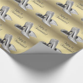 ブラック金ゴールドハイヒール女性50th誕生日パーティー ラッピングペーパー (角)