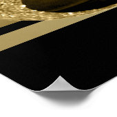 ブラック金ゴールドハイヒール誕生日パーティバナー ポスター (角)