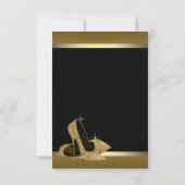 ブラック金ゴールドハイヒールRSVP 招待状 (裏面)