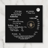 ブラック金ゴールドハニー栄養ファクトラベルクイーンビー フェイバータグ (裏面)