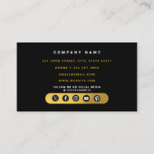 ブラック金ゴールドハンマーホーム建物建築 名刺 (裏面)