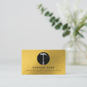 ブラック金ゴールドハンマーホーム建物建築 名刺 (スタンド正面)