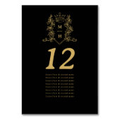 ブラック金ゴールドハートクラウンのゲスト名結婚は テーブルナンバー (裏面)