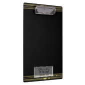 ブラック金ゴールドバエレガントンドシックグラムパーソナライズされた クリップボード (右)