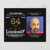 ブラック金ゴールドバジェットエイジ誕生日招待状 チラシ (正面)